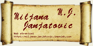 Miljana Janjatović vizit kartica
